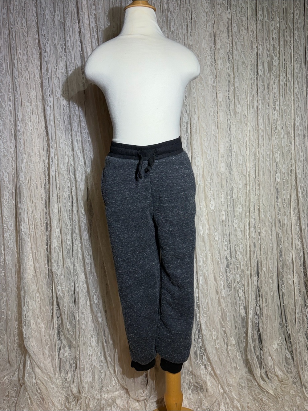 Kids Dark Charcoal Heather Jogger Sweatpants with Drawstring